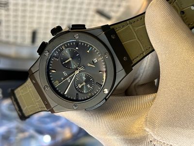 Hublot Gray Belt Full Black Dial AA_img_0