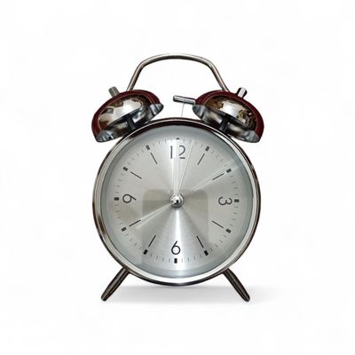 Classic Twin Bell Metal Alarm Clock – Vintage Style Loud Ring Desk Clock_img_0