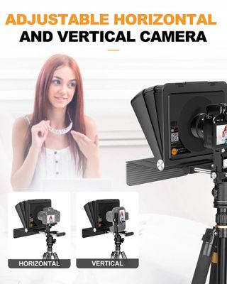 LENSGO TC7 II 7.9" Foldable Portable Teleprompter for Smartphones, Tablets & DSLR Cameras – With Bluetooth Remote & App Control_img_2