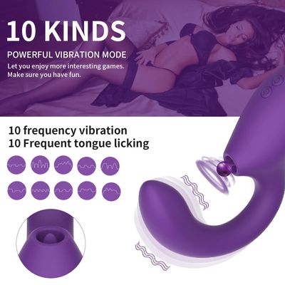 10-Speed Sucking &Licking AV Vibrator - G-Spot Tongue Stimulator with 3D Flirting Tease | Trendy Rechargeable Female Masturbator_img_0