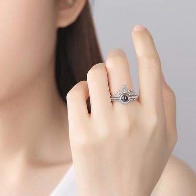 100 LANGUAGE "I LOVE YOU" RING + SKY BLUE BOX_img_1