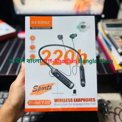 Regrsi Y-03 Wireless Sports Earphones with 220h Standby, LED Display & SD Card Support-Regrsi Y-03 ওয়্যারলেস ইয়ারফোন – ২২০ ঘণ্টা স্ট্যান্ডবাই, LED ডিসপ্লে ও SD কার্ড সাপোর্ট_img_3