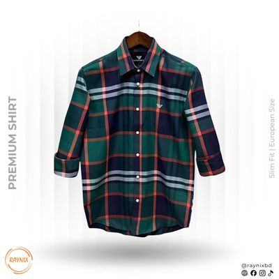 Men’s Premium Forest Green Plaid Slim-Fit Casual Shirt_img_0