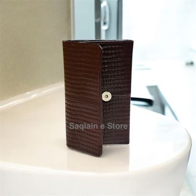 Crocodile Texture Original Leather Men’s Long Wallet – Brown_img_0