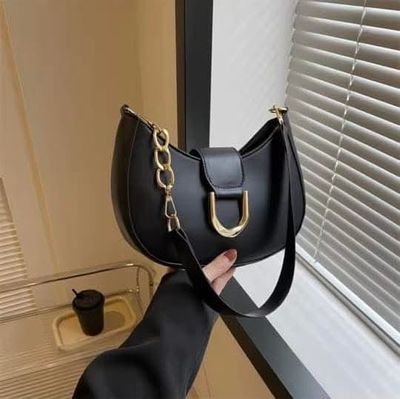 Simple candy color half round zipper+button chain shoulder bag 👜🔥_img_0