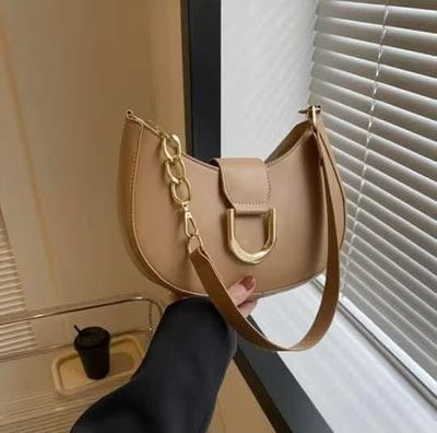 Simple candy color half round zipper+button chain shoulder bag 👜🔥_img_4