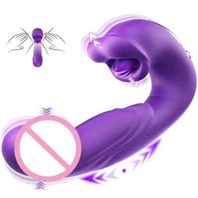 3 in 1 Tongue Licking Finger Flapping G Spot Dildo Vibrator Sex Toys for Women Clitoral Stimulation Massager Adults Masturbator_img_1