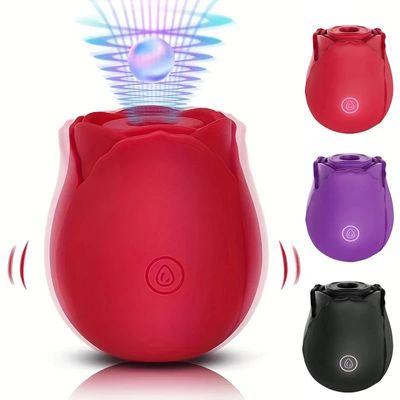 Rose Shape Vagina Sucking Vibrator Intimate Good Nipple Sucker Oral Licking Clitoris Stimulation Powerful Sex Toys for Women_img_1