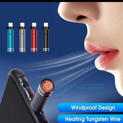 Type-C USB Rechargeable Key Ring Lighter | Windproof Electronic Cigarette Lighter | Price in BD_img_3
