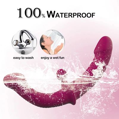 G-Spot Double-Ended Adult Sex Toys with 10 Modes Strapless Strap-on Dildo Vibrator with Remote Control for Women Lesbian Couples_img_2
