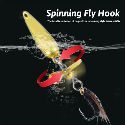 5 pcs 10g Spoon Lure for Fishing - Modified Moth Sequins Fly Sequins Hanging Propeller Fly Hook Poisonous Mosquito Hook Remote Lure Fly Bait Fly Bait_img_5