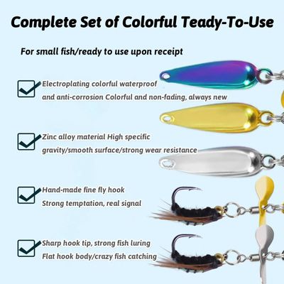 5 pcs 10g Spoon Lure for Fishing - Modified Moth Sequins Fly Sequins Hanging Propeller Fly Hook Poisonous Mosquito Hook Remote Lure Fly Bait Fly Bait_img_6