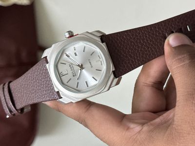 BVLGARI MATT CASE BROWN BELT WHITE DIAL_img_0