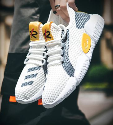 Premium Bright Flow Sneakers (White & Citron) (C-01)