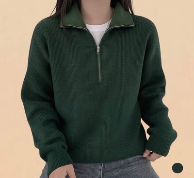 Premium Green Quarter-Zip Sweater_img_0