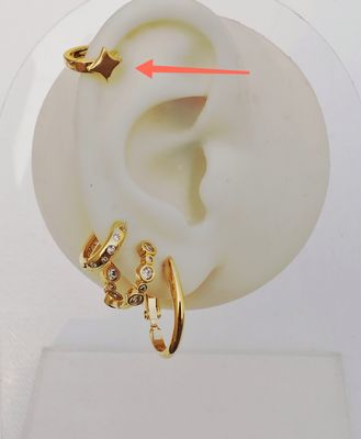 Gleaming upperlobe hoop earrings 0.7cm_img_1