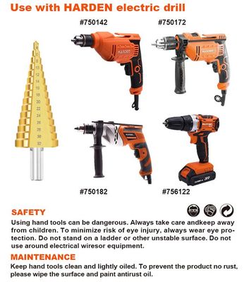 HARDEN 3 Pcs Step Drill Bit Set | Titanium Coated HSS | Multi-Range Hole Enlargement | Model: 614143_img_5