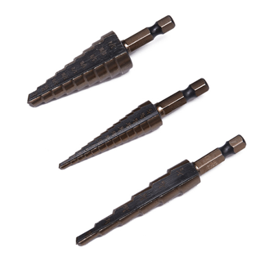 HARDEN 3 Pcs Step Drill Bit Set (inch sizes) | Titanium Coated HSS | Multi-Range Hole Enlargement | Model: 614173_img_3