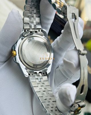Rolex Dual Tone Jubilee Chain Black Dial Quartz Watch (AA Grade)_img_3