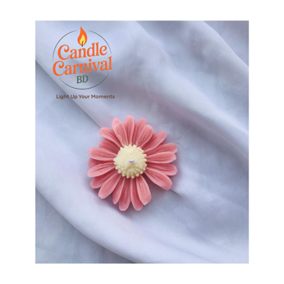 Pink Daisy Flower vanilla fragrance candle_img_1