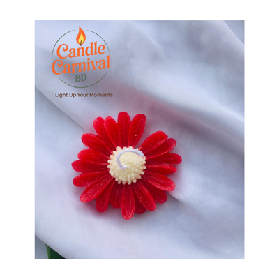 Red Daisy Flower Candle ( Non-fragrance)_img_1