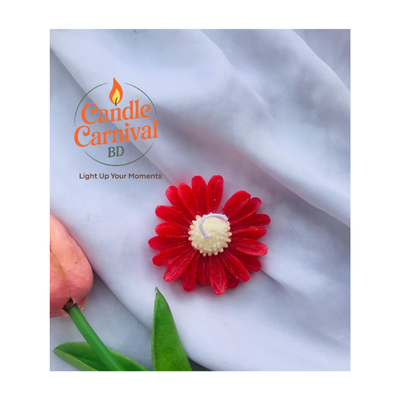 Red Daisy Flower Candle ( Non-fragrance)_img_0