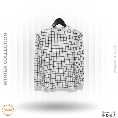 TOMMY HILFIGER Winter Collection Windowpane Check Sweatshirt – Heather Grey_img_0