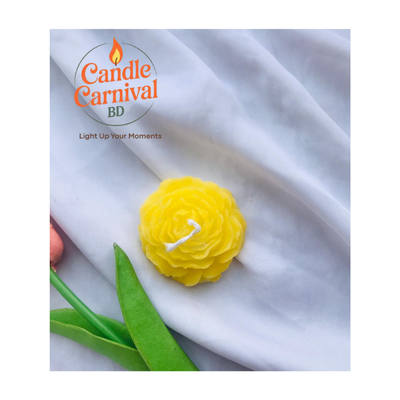 Yellow Peony Flower Candle (Non-fragrance)_img_0