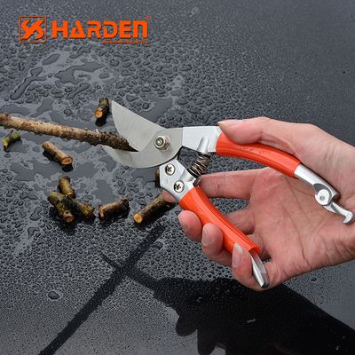 HARDEN 8" Fruit Shears, Garden Pruner With Zinc Alloy Handle Stainless Steel Professional Fruit Shears Trim Horticulture Stainless Steel Pruner Garden Scissor Tools Anvil Branch Shear Orchard Pruning Shears 630415_img_4