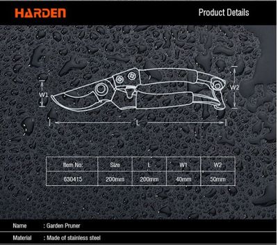 HARDEN 8" Fruit Shears, Garden Pruner With Zinc Alloy Handle Stainless Steel Professional Fruit Shears Trim Horticulture Stainless Steel Pruner Garden Scissor Tools Anvil Branch Shear Orchard Pruning Shears 630415_img_8