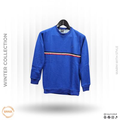TOMMY HILFIGER Winter Collection Chest Stripe Crewneck – Royal Blue_img_0
