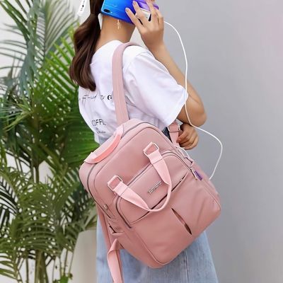 New leisure nylon ladies CHINA Bagpack (Pink)_img_2