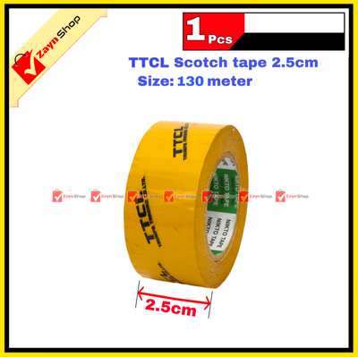 Scotch Tape Yellow TTCL 2.5cm wide Big Size 130 meter 1 pcs_img_0