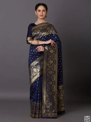Latest & Exclusive Luxury Stylish Glorious Design Saree With Gorgeous Blouse Piece For Woman_img_0