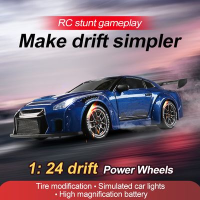 Nissan GTR Subaru Blue 4WD RC Drift Car With Tires & Traffic Cones_img_2