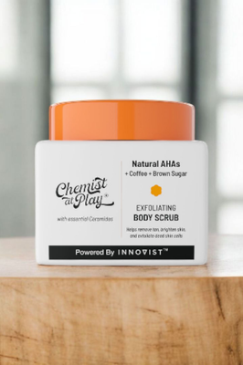 Chemist at Play Exfoliating Body Scrub - 75GM (Natural AHAs + Coffee + Brown Sugar + Ceramides)_img_0