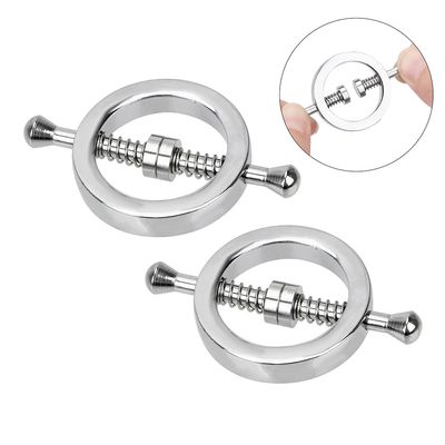 1 Pair Sex Slave Restraint Adjustable Metal Nipple Clip Adult Games Nipple Stimulator Play Clamp Sex Toys for Couple_img_1