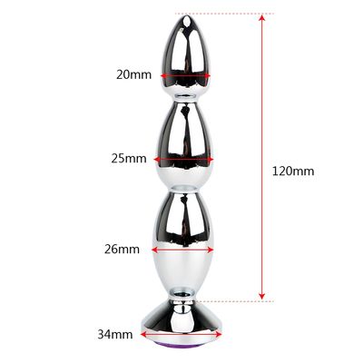 Jewel Anal Plug Big Size Long Butt Plug Erotic Prostate Massage Metal Anal Beads Sex Toys for Women and Men Adult Product_img_4