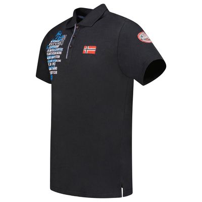 Polo Short Sleeve, Flag and Badge Black_img_2