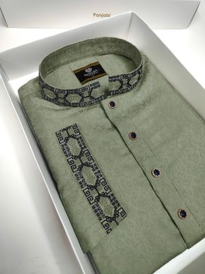 Emerald Elegance embroidery Panjabi_img_2