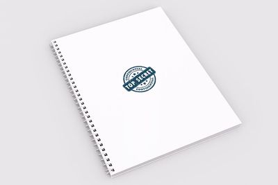 Top Secret (Blue) 200 Page Plain White Notebook_img_1