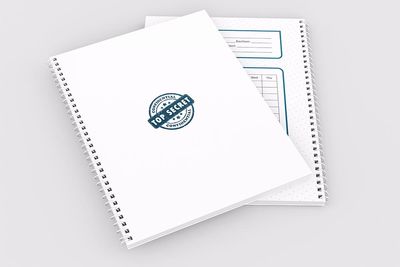 Top Secret (Blue) 200 Page Plain White Notebook_img_2