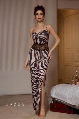 Zebra Print Lace Trimmed Dress_img_2