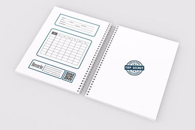 Top Secret (Blue) 200 Page Plain White Notebook_img_3