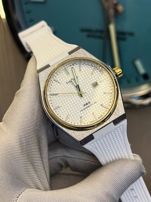 Tissot PRX Non Chronograph White Dial Gold Bezel_img_0