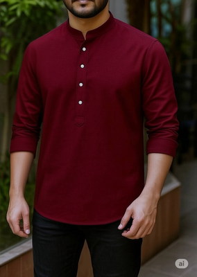 Premium maroon katua for men_img_0