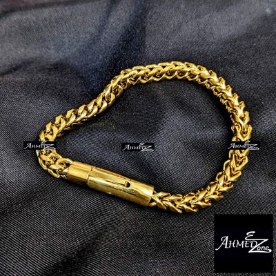 Franco Men's Stainless Steel Bracelet Golden Color_img_1