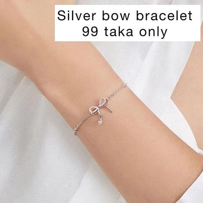 silver stone bow bracelet 🤍_img_1