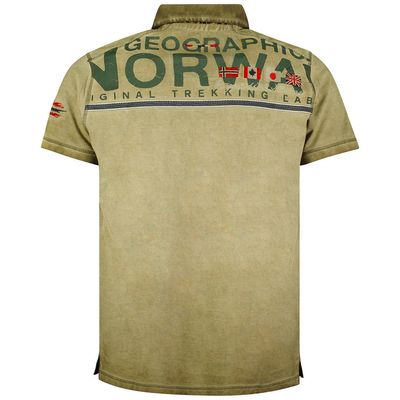 Washed effect short sleeve polo shirt Khaki Khaki_img_1