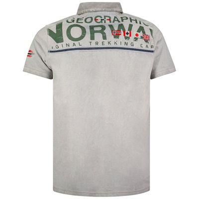 Washed effect short-sleeved polo shirt Light grey Light grey_img_2